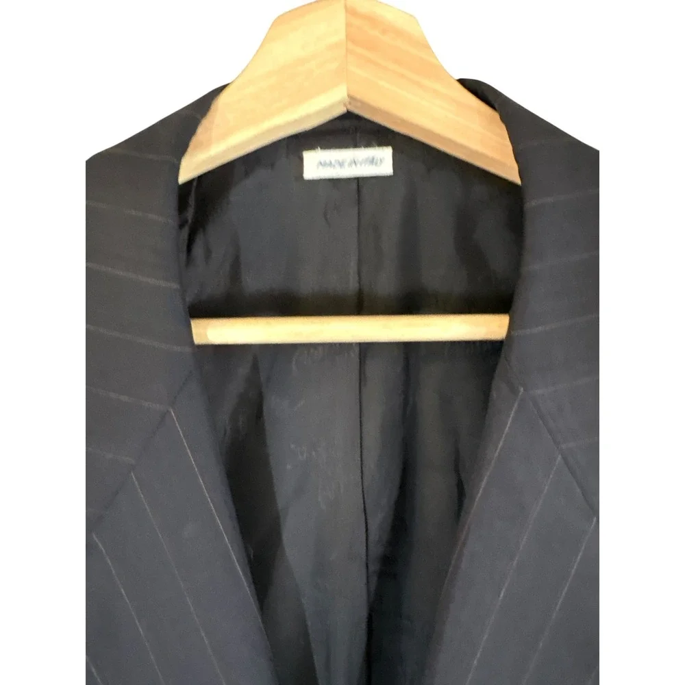 Brioni‎ Navy Pinstripe Double Breasted Blazer Sports Coat 44R Tiberio Flaminio